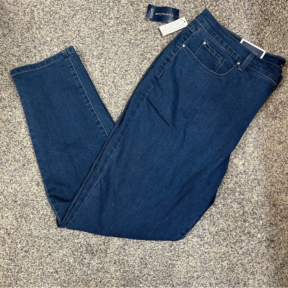 Charter Club Women's Ankle Jeans in Dark Blue